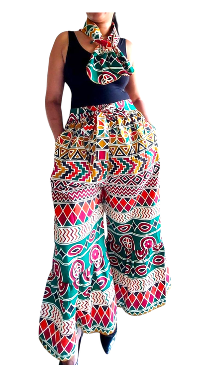 7684 Woman Pant & Blouse Set Print 644