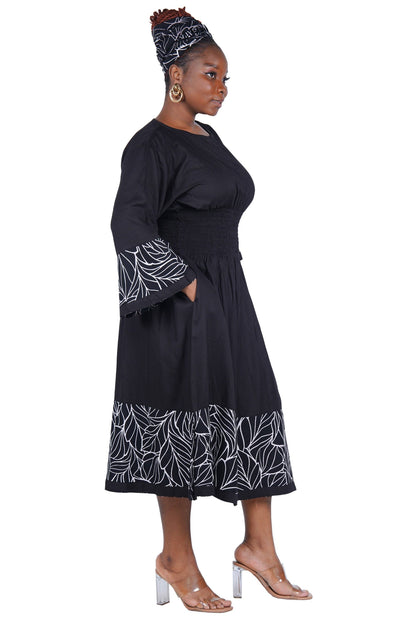 African Trim Midi Dress