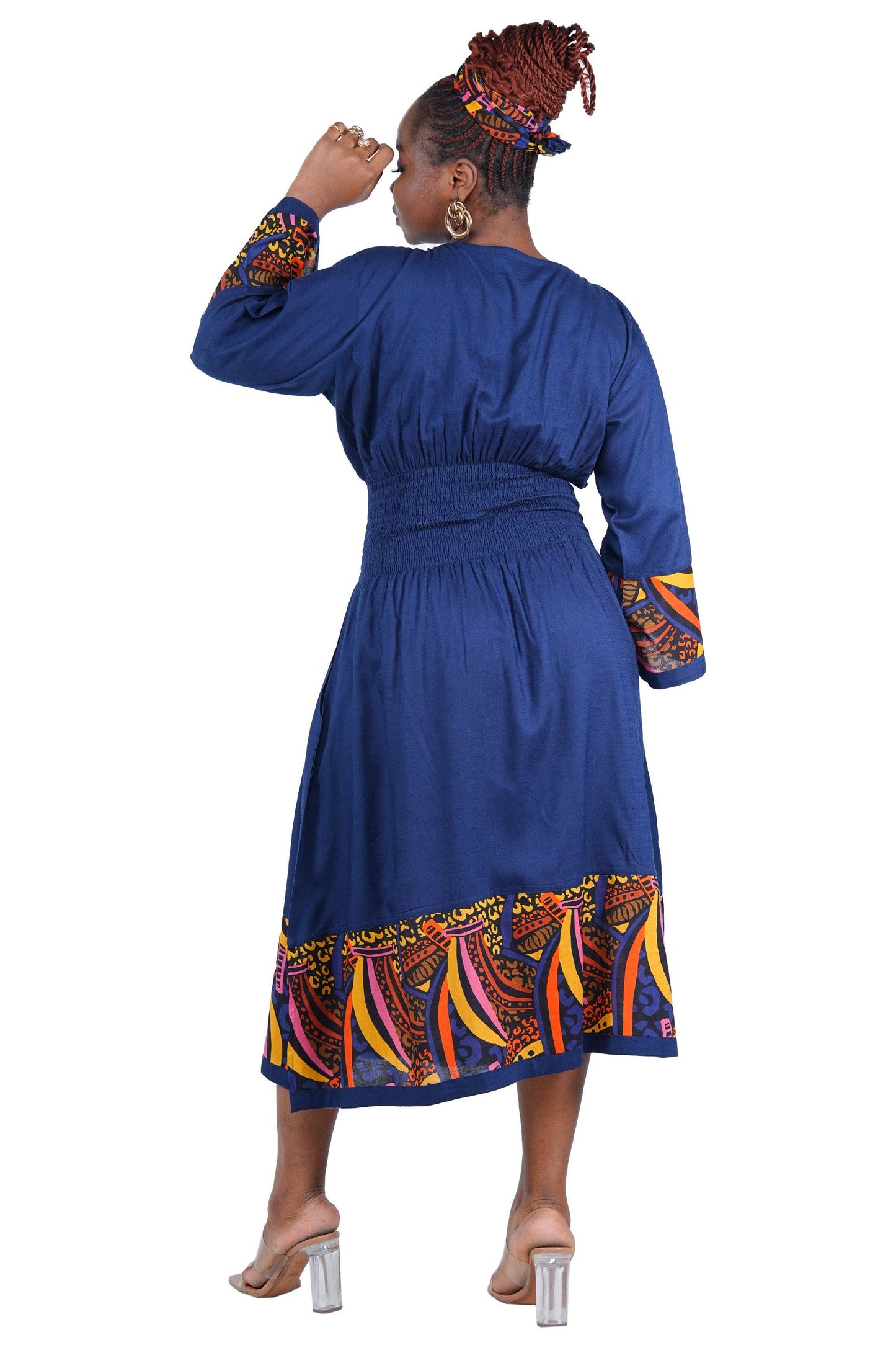 African Trim Midi Dress