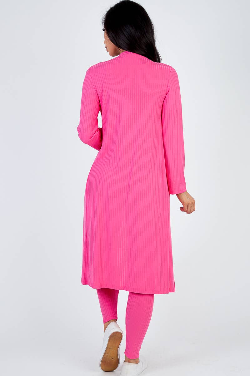 Ribbed Cardigan & Leggings Set