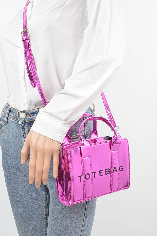 Mirror Metallic Small Tote Bag
