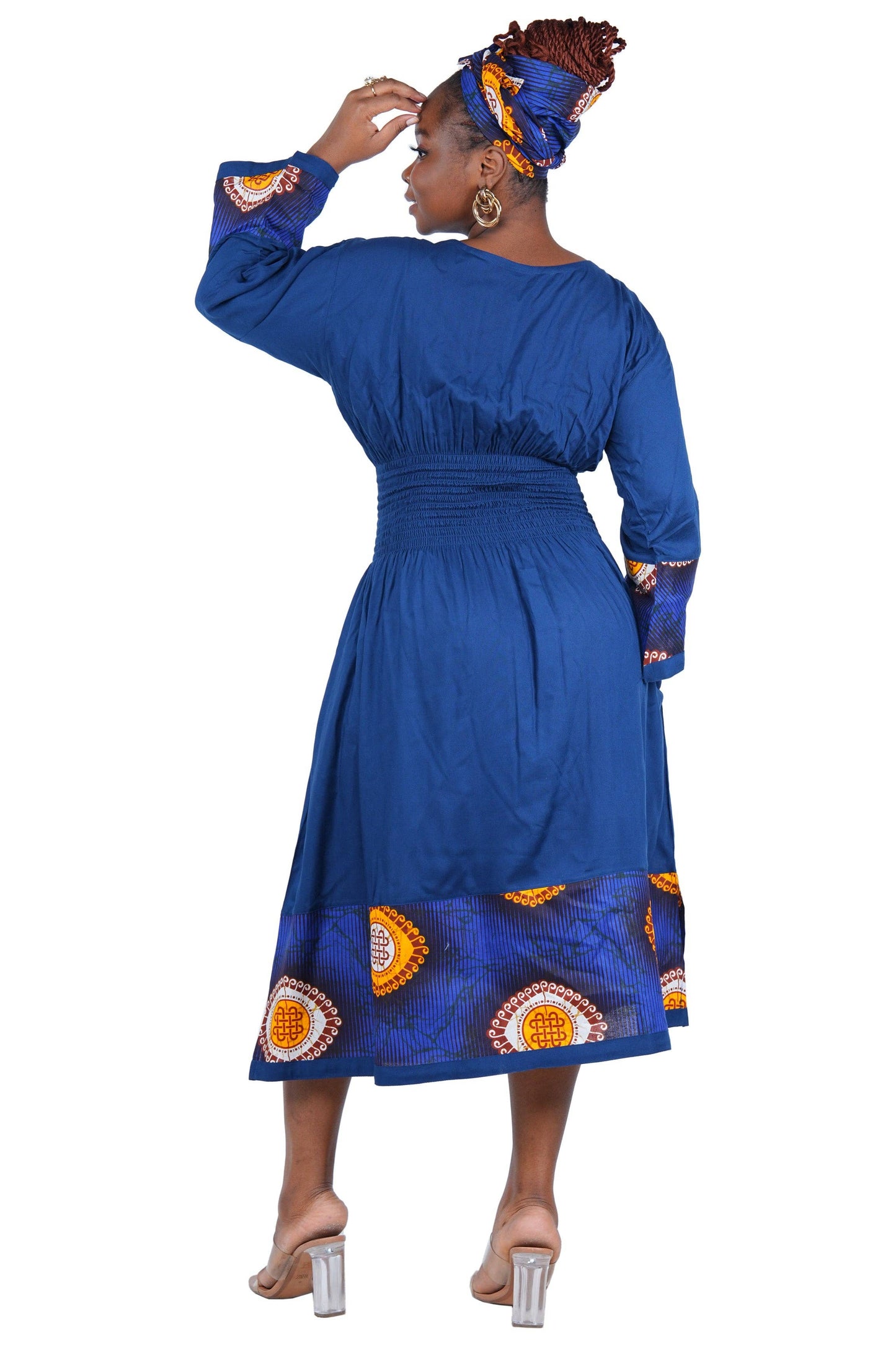 African Trim Midi Dress