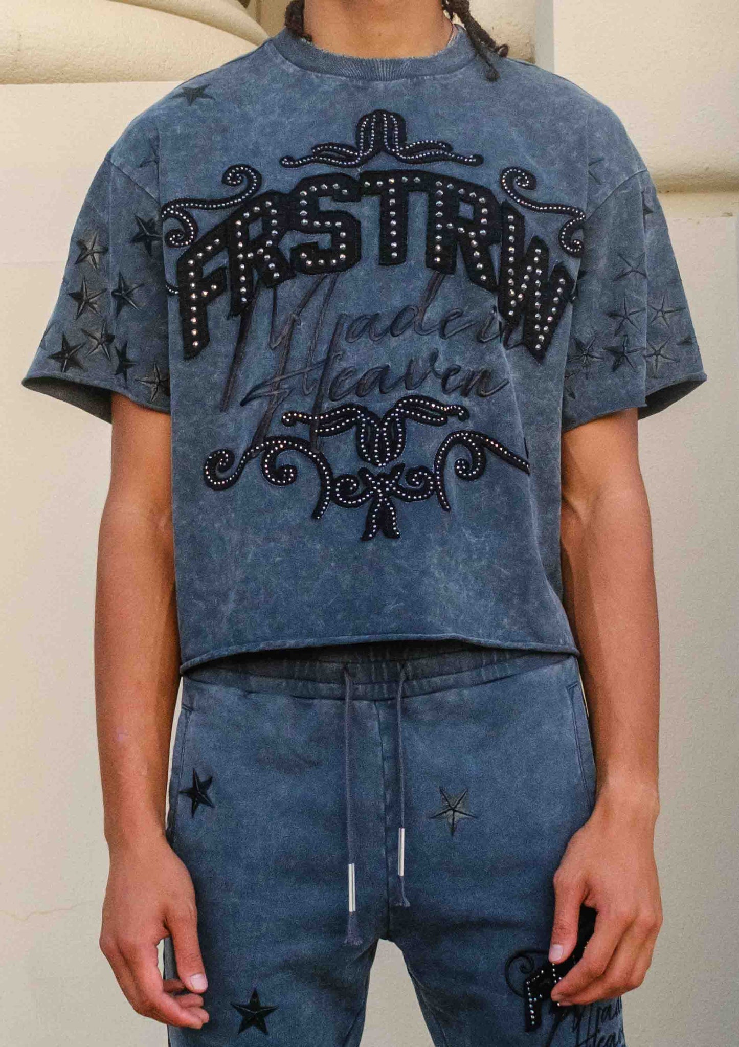 MADE IN HEAVEN GATHERED STAR CROPPED TEE