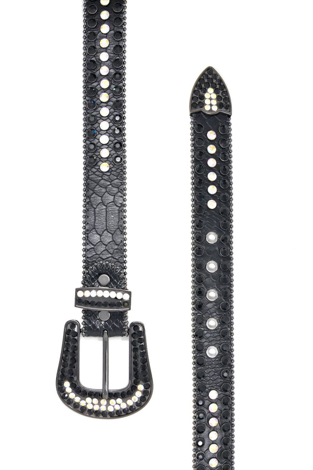 Men's Jewels Rhinestone Stone Buckle leather belt