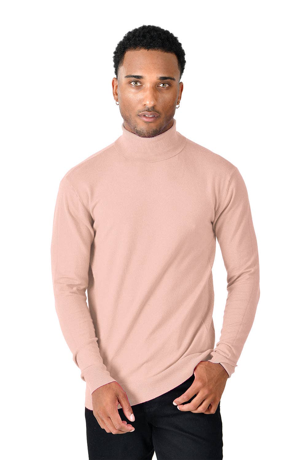 Men's Turtleneck Ribbed Solid Basic Sweater LS2100