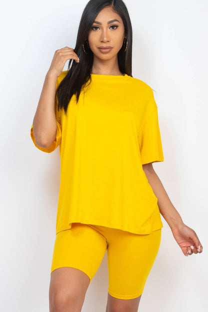 Loose Fit Top & Bike Shorts Set