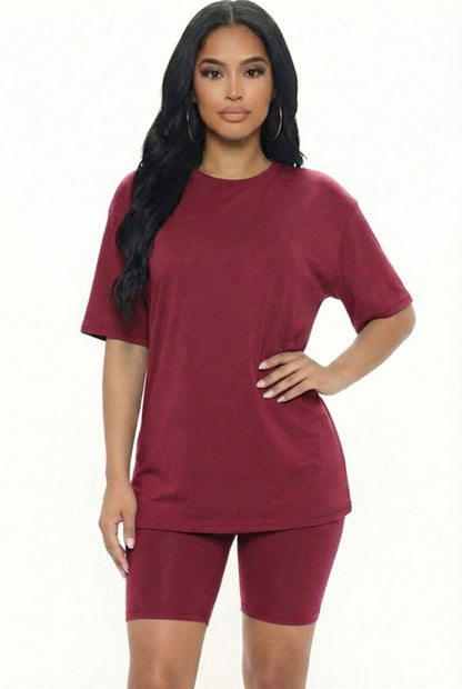 Loose Fit Top & Bike Shorts Set
