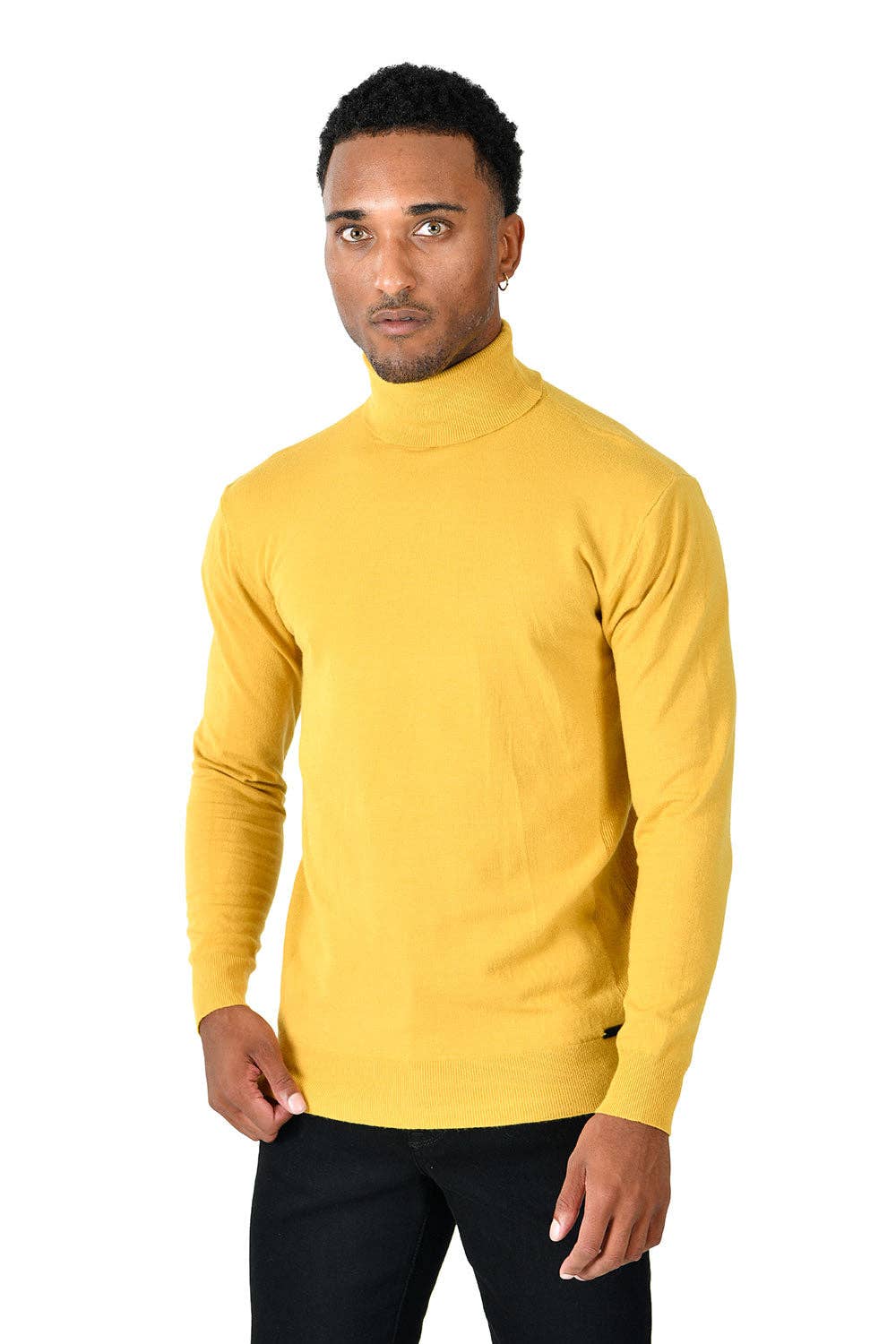 Men's Turtleneck Ribbed Solid Basic Sweater LS2100