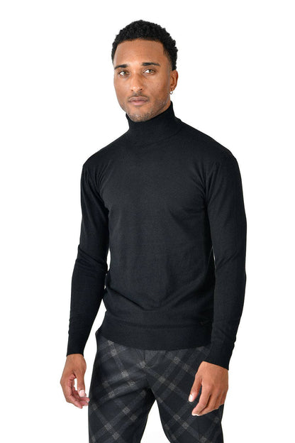 Men's Turtleneck Ribbed Solid Basic Sweater LS2100