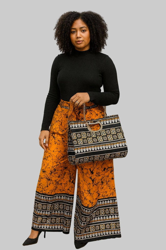 Combo Palazzo Pant & Pocketbook Set Orange PS14