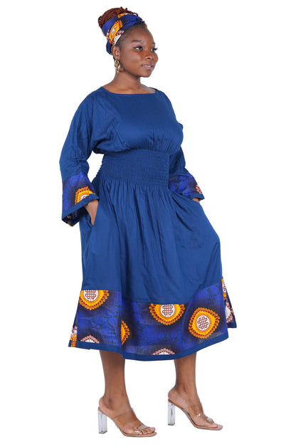 African Trim Midi Dress