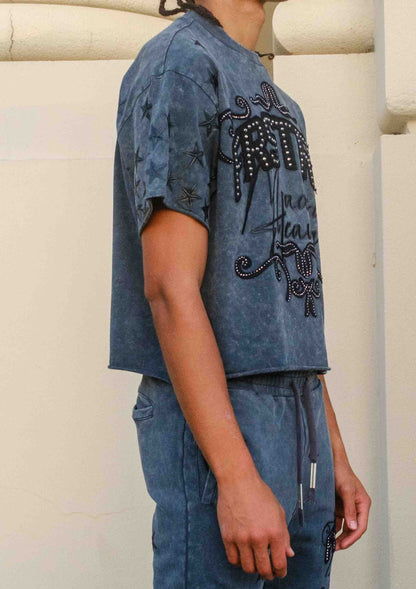 MADE IN HEAVEN GATHERED STAR CROPPED TEE