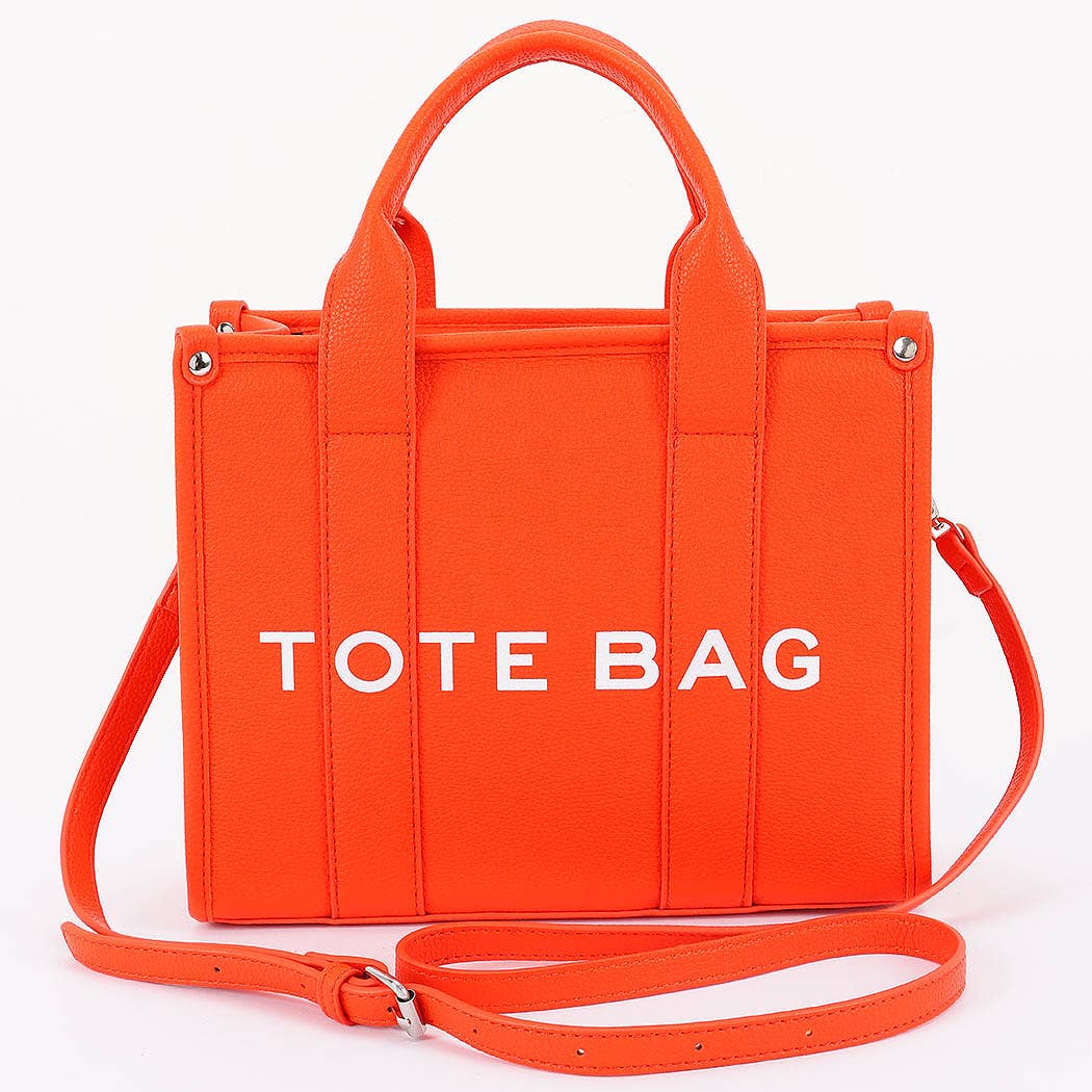 FAUX LEATHER SMALL TOTE BAG