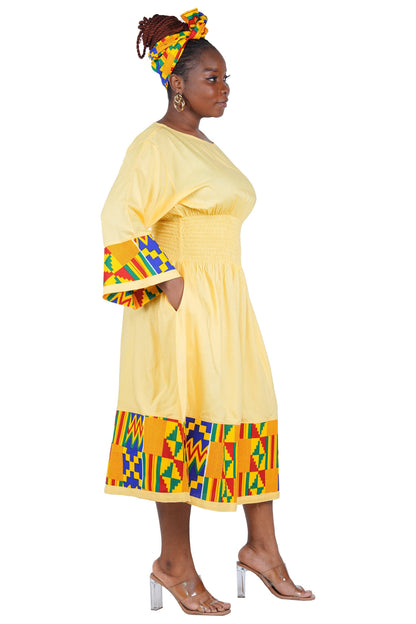 African Trim Midi Dress