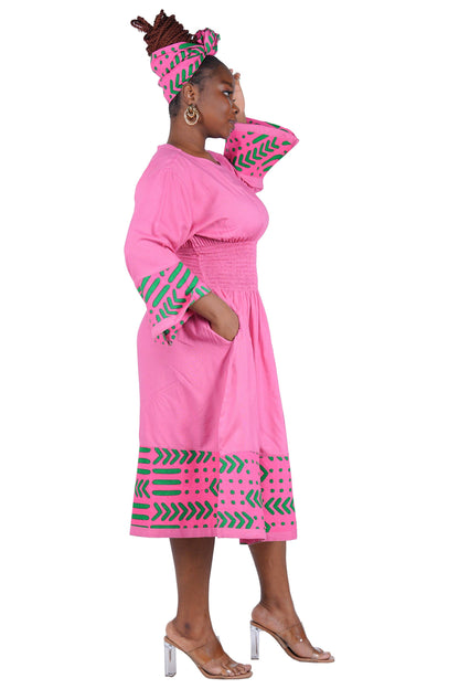 African Trim Midi Dress
