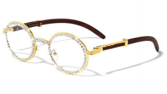 Clear glass with Rhinestones