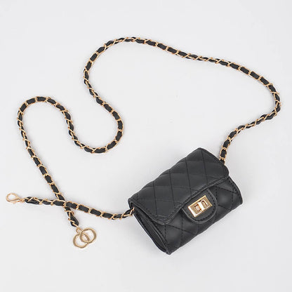 Quilted Mini Bag w/ Chain Belt