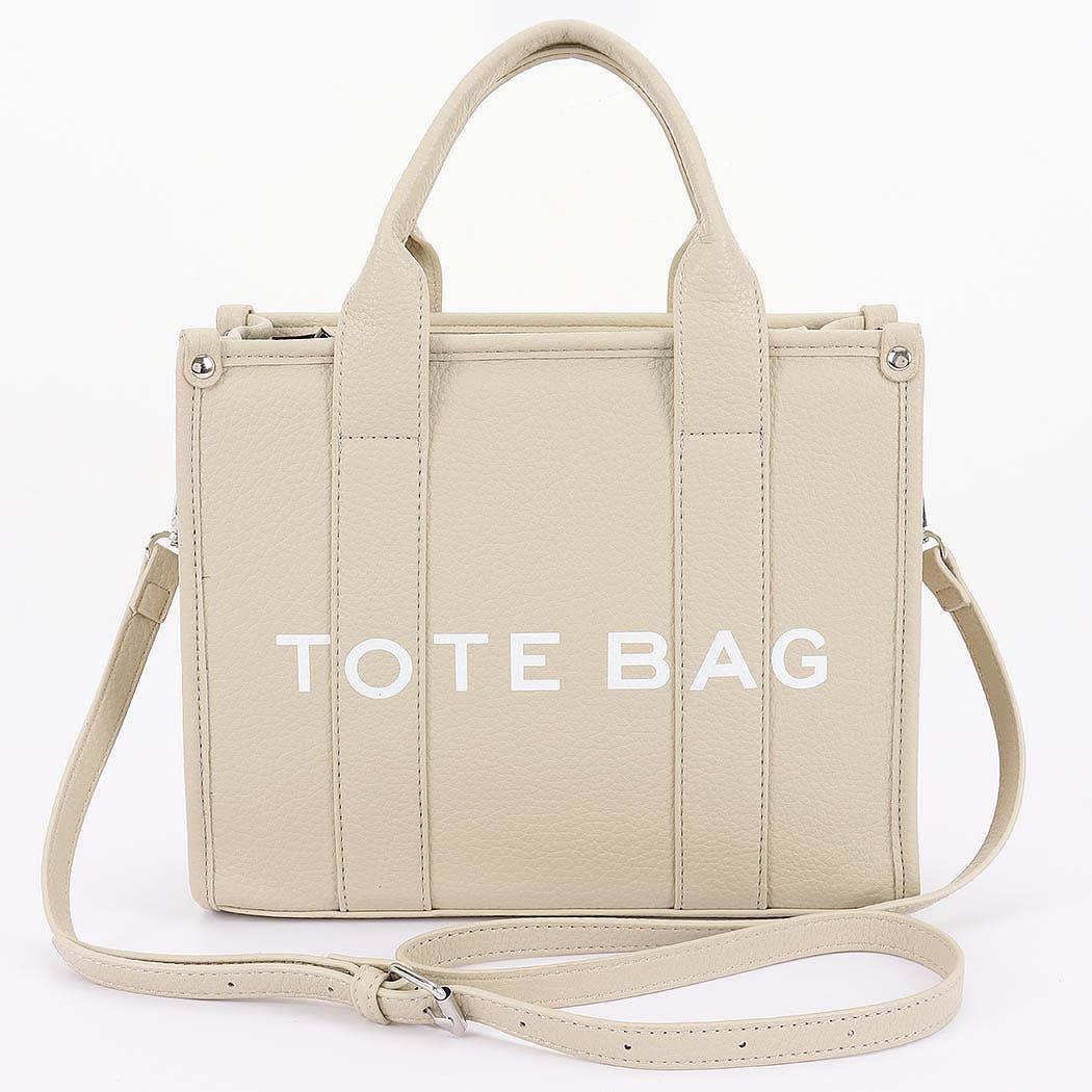 FAUX LEATHER SMALL TOTE BAG