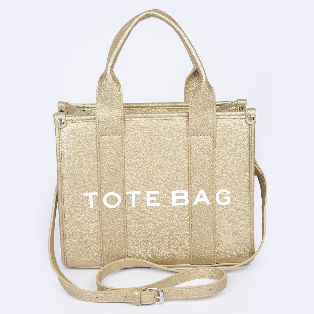 FAUX LEATHER SMALL TOTE BAG
