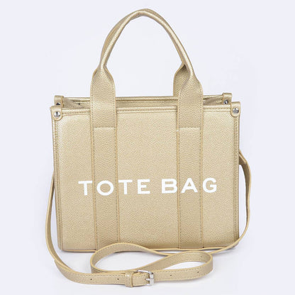 FAUX LEATHER SMALL TOTE BAG