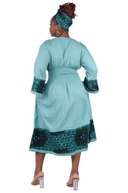 African Trim Midi Dress