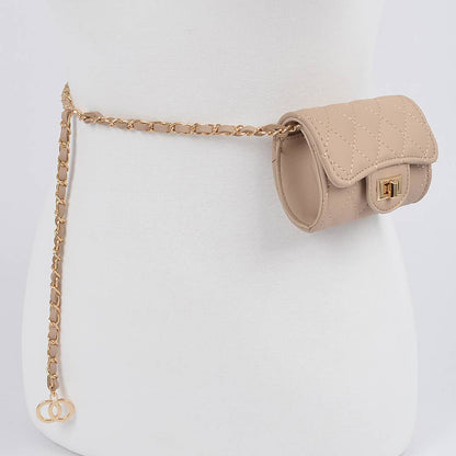 Quilted Mini Bag w/ Chain Belt