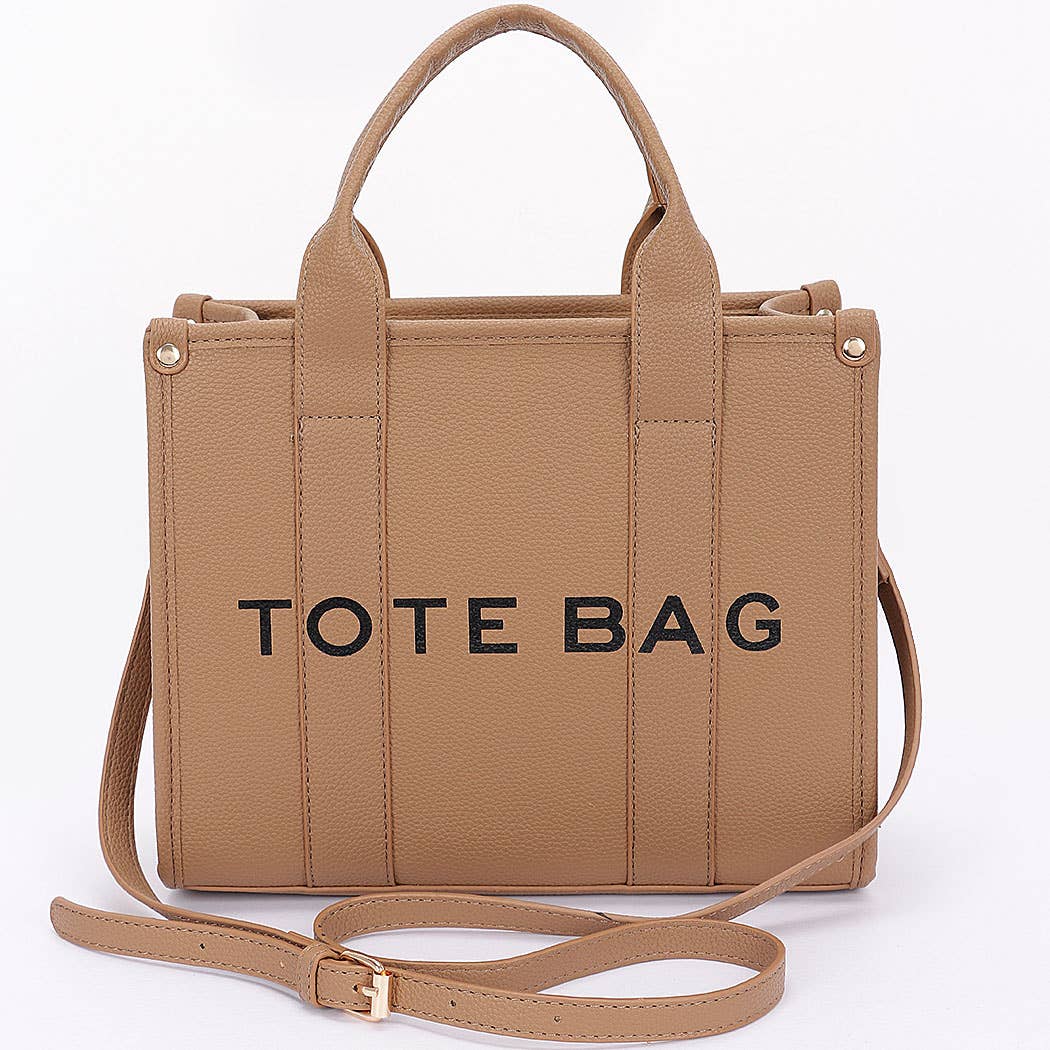 FAUX LEATHER SMALL TOTE BAG