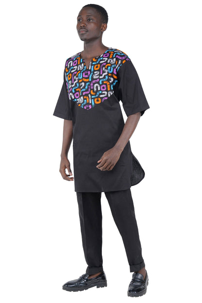 African Accent High Low Swing Dress & Men's Top | One Size & Plus Size