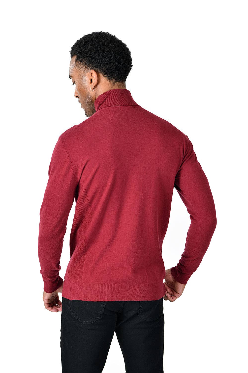 Men's Turtleneck Ribbed Solid Basic Sweater LS2100