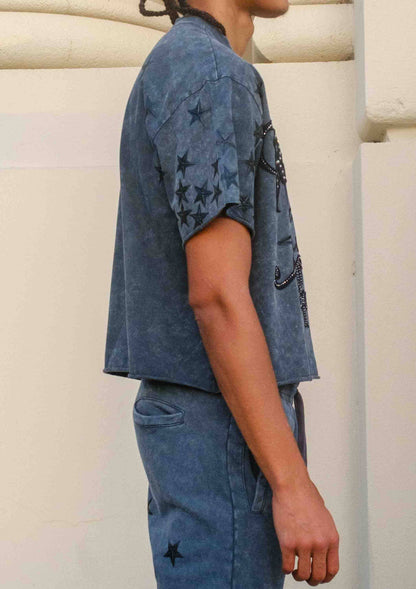 MADE IN HEAVEN GATHERED STAR CROPPED TEE