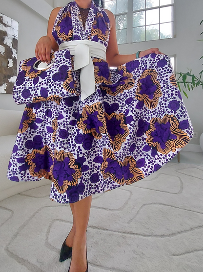 1006 Combo-Women Mid Length Skirt & Pocketbook Set