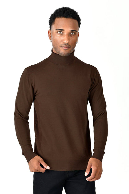 Men's Turtleneck Ribbed Solid Basic Sweater LS2100