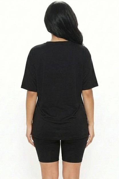 Loose Fit Top & Bike Shorts Set