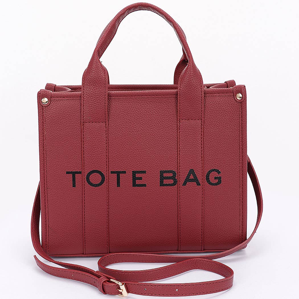 FAUX LEATHER SMALL TOTE BAG