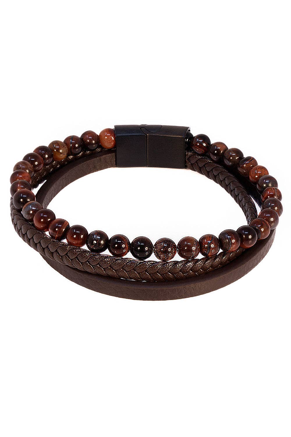 Unisex Multi-Layer Beaded Bangle Bracelets 4BMS06