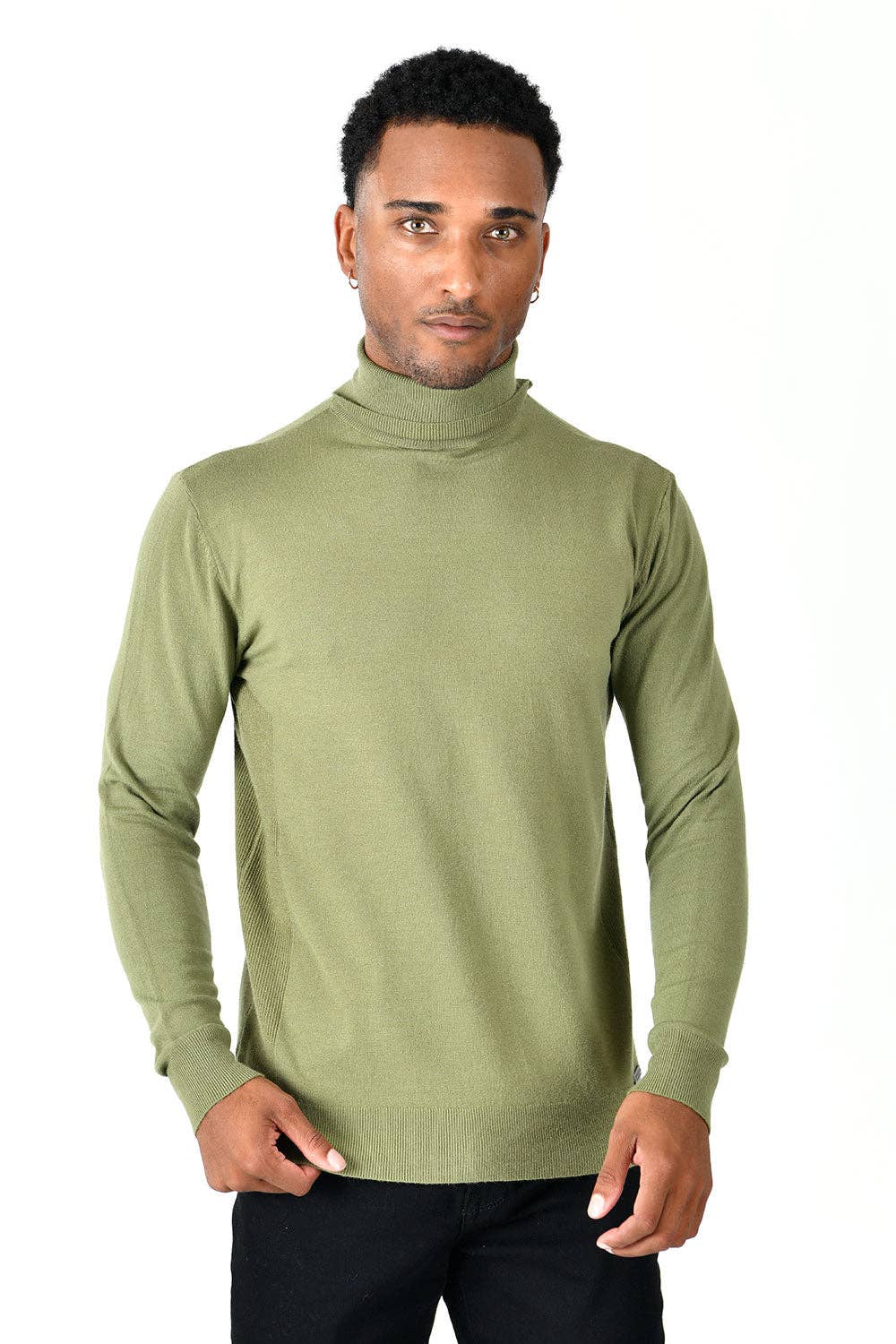 Men's Turtleneck Ribbed Solid Basic Sweater LS2100