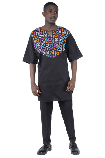 African Accent High Low Swing Dress & Men's Top | One Size & Plus Size