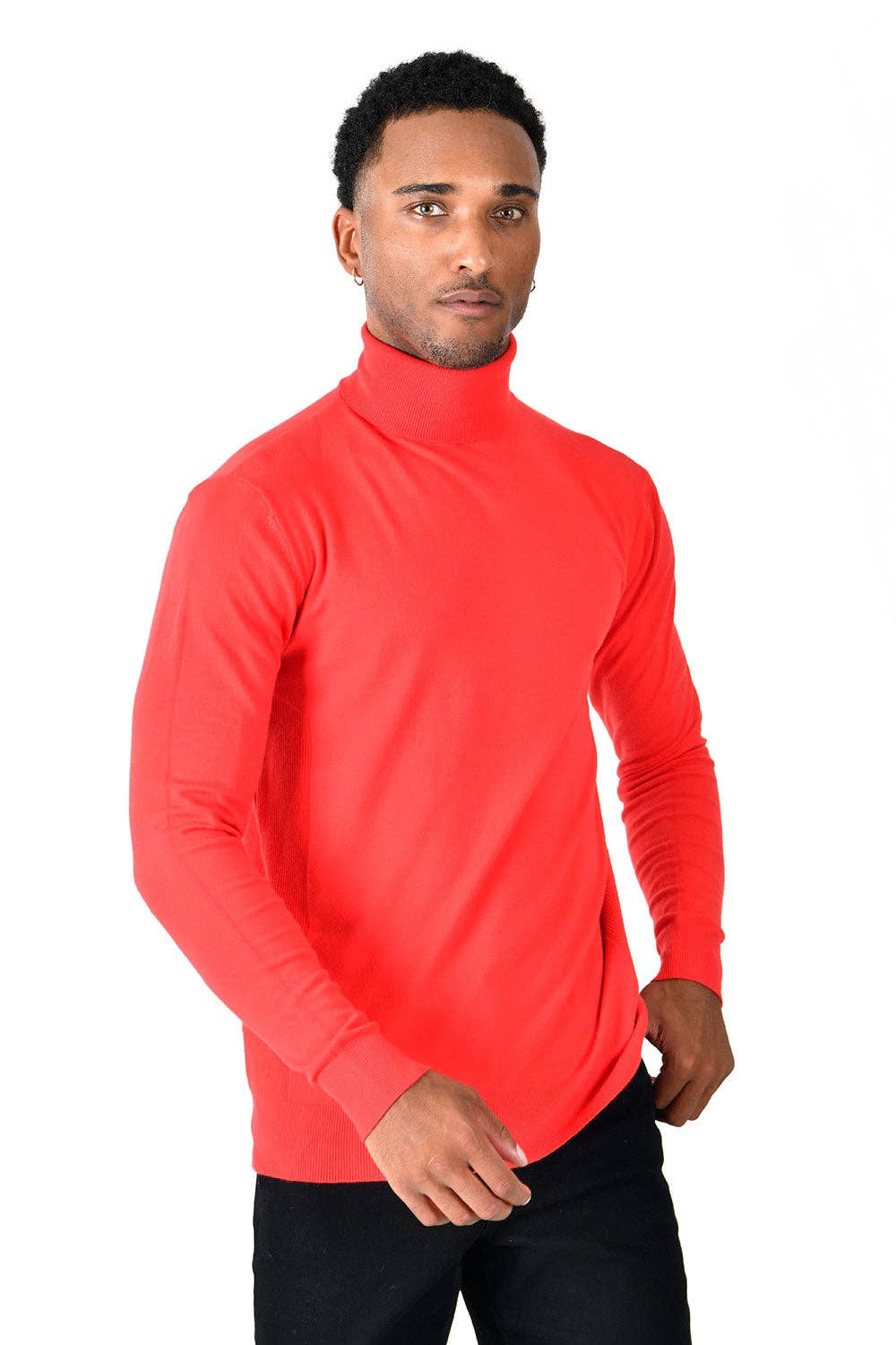 Men's Turtleneck Ribbed Solid Basic Sweater LS2100