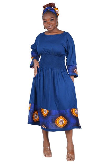 African Trim Midi Dress