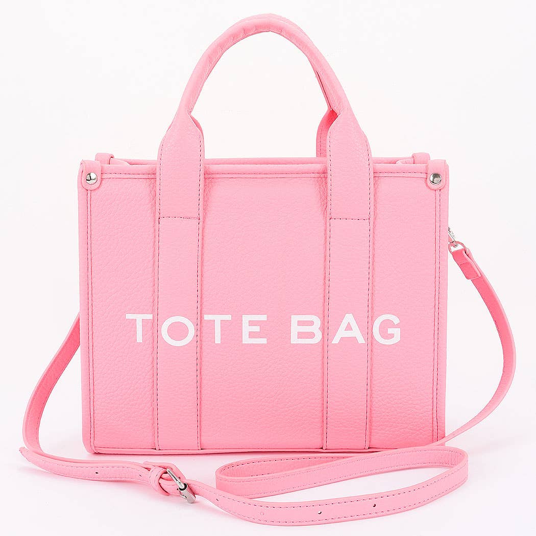 FAUX LEATHER SMALL TOTE BAG