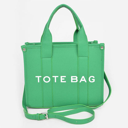 FAUX LEATHER SMALL TOTE BAG