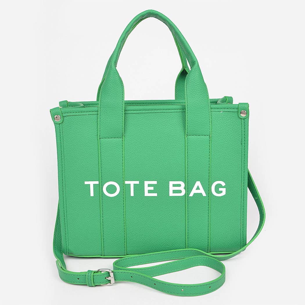 FAUX LEATHER SMALL TOTE BAG
