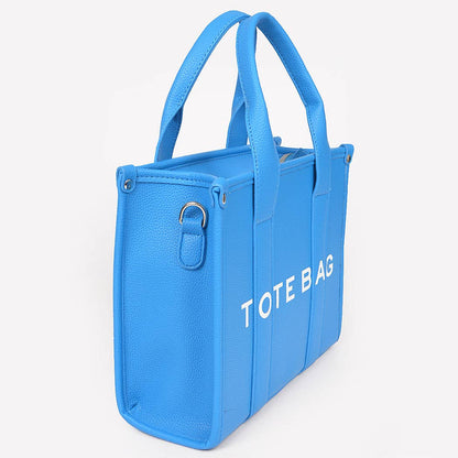 FAUX LEATHER SMALL TOTE BAG