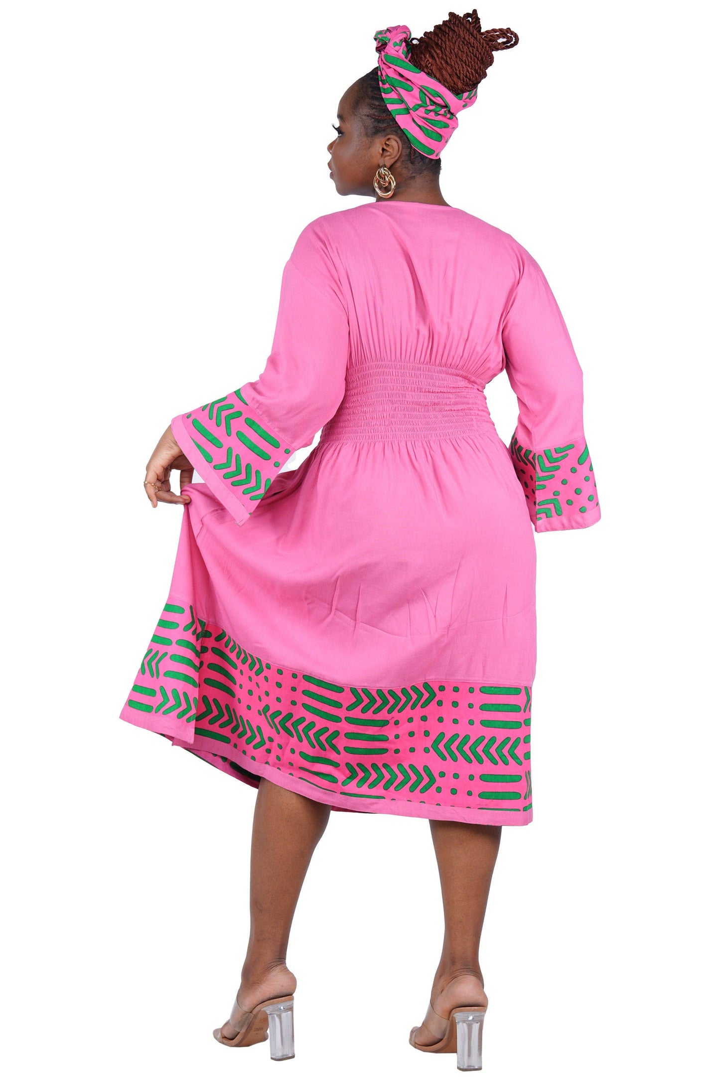 African Trim Midi Dress