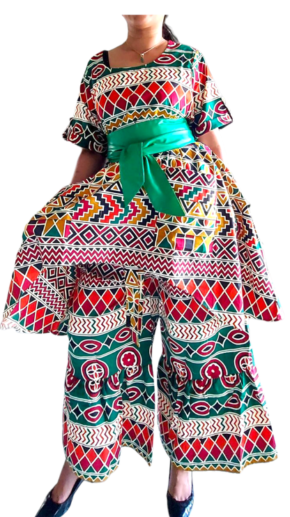 7684 Woman Pant & Blouse Set Print 644