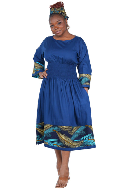 African Trim Midi Dress
