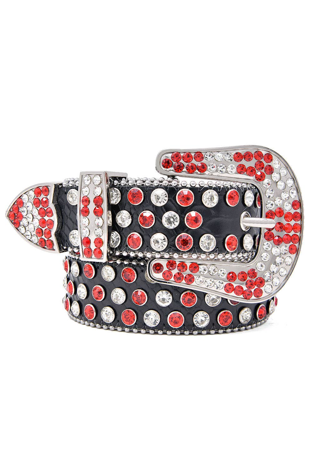 Men's Jewels Rhinestone Stone Buckle leather belt