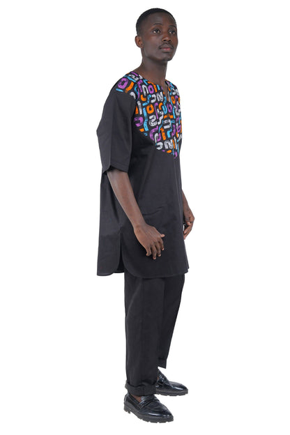 African Accent High Low Swing Dress & Men's Top | One Size & Plus Size