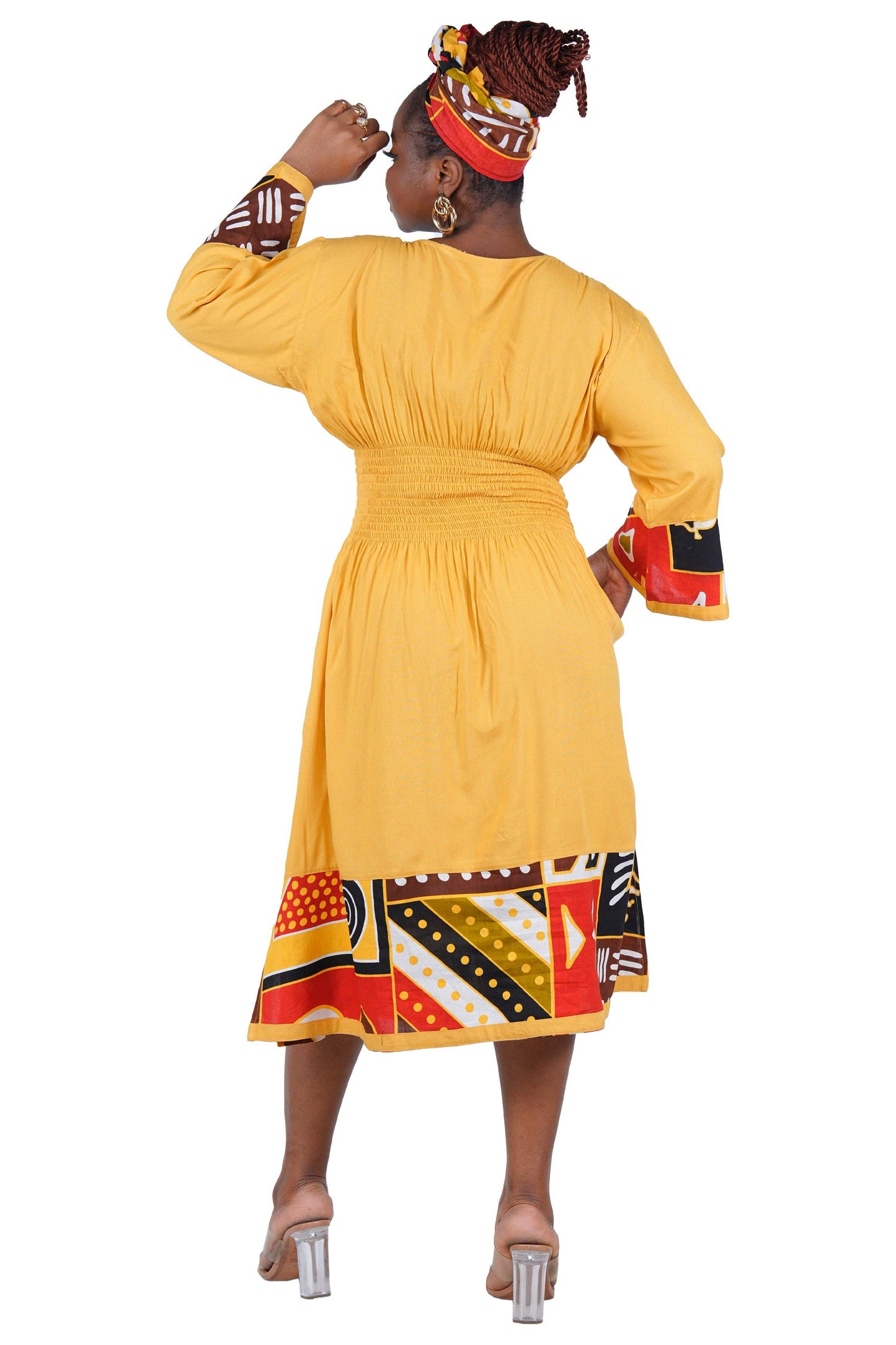 African Trim Midi Dress