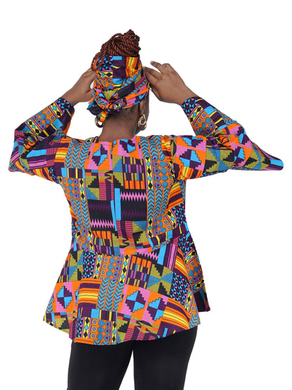 Ankara Umbrella Sleeves Blouse | M to 5XL